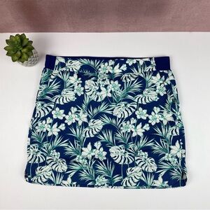 Island Collection Stella Parker Green Blue White Tropical Skirt With Shorts